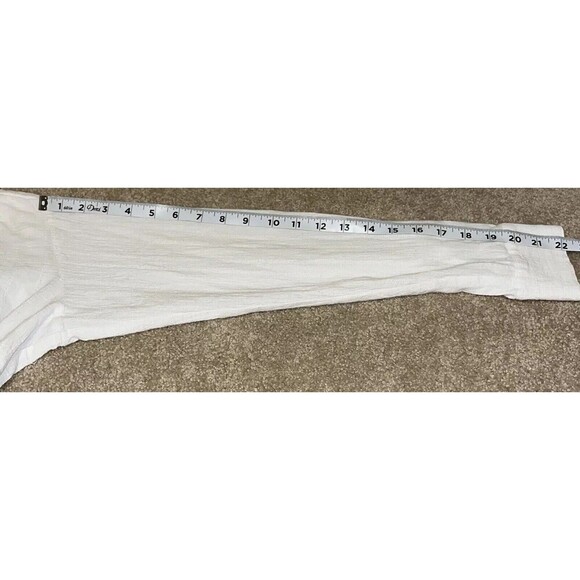 Derek Lam 10 Crosby (Small/Petite) Womens White Subtle Textured 1/4 Buttons Top - Picture 11 of 15